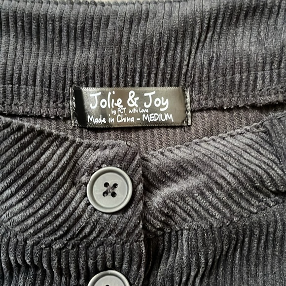 Black corduroy skirt, button down, size M. - Picture 3 of 3
